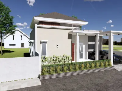 Modern House Design 1 Floor full interior rady enscape render 3D model