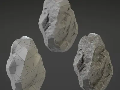 Stone Big - 3rd Low-poly 3D model