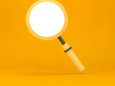 magnifying glass low poly 3d model Low-poly 3D model