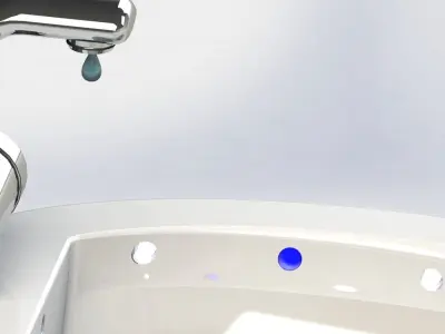 Hand washing basin with light sensor automatic control 3D model