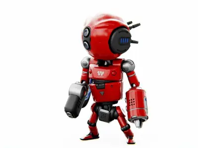 INDUSTRIAL BOT V-2  RIGGED 3D model