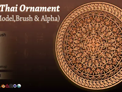 275 Thai Ornament 3D Model alpha and Brush vol 14 3D model