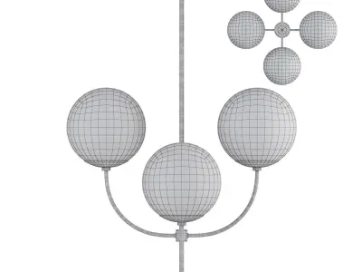 Chandelier Harvey gold 3D model