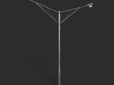 Double Highway Light 2 Low-poly 3D model