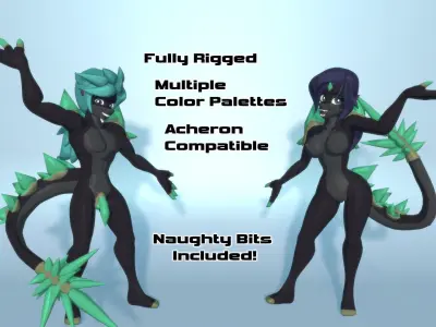 Acheron Kaiju Nude Low-poly 3D model