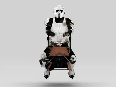 Star Wars - Set - Speeder bike with Scout trooper 3D model