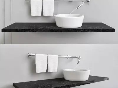 Bathroom sink with bowl on top 3D model
