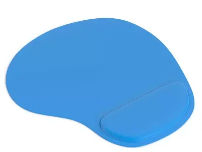 Mousepad With Wrist Support Blue 3D model