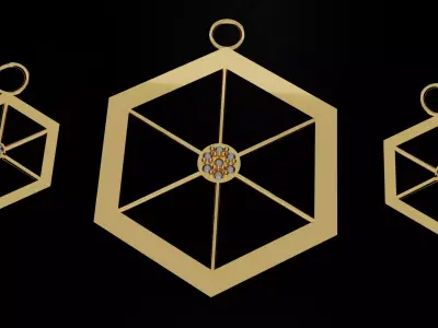 Pentagon Pendant set Free 3D print model