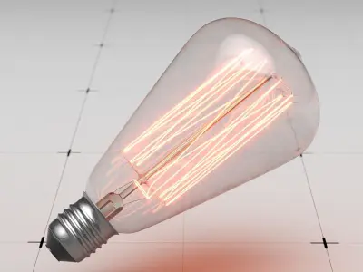 Vintage Light Bulb 3D Model 3D model