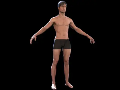 Man Base mesh Evro Low-poly 3D model