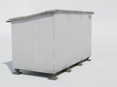 Forest Hut White Low-poly 3D model