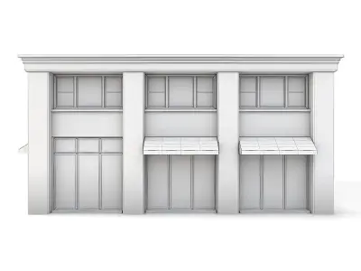 Tenement Building Ground Floor Low-poly 3D model