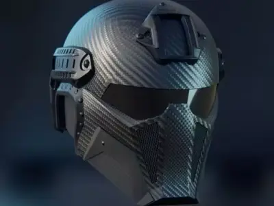 MIDJOURNEY DESIGN PRINTABLE HI-TECH HELMET STL 3D print model