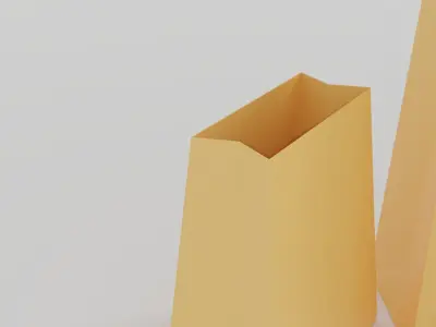 Paper  Bag Low-poly 3D model