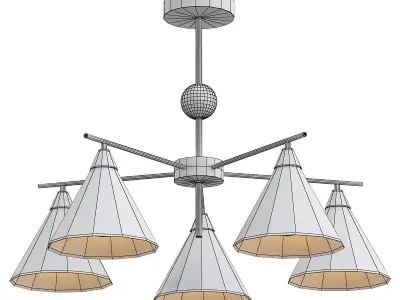 calor-2774-5p five light chandelier in brass 3D model