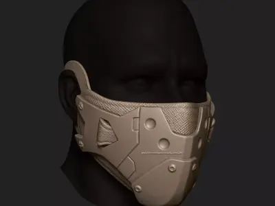 sci fi face mask v1 highpoly zbrush sculpt 3D model