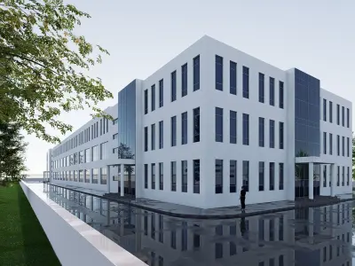 industrial building Low-poly 3D model