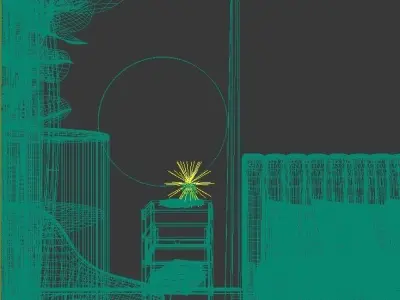 Bedroom2 bedroom with furniture and mirror 3D model