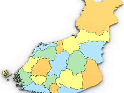 3d Political Map of Finland 3D model