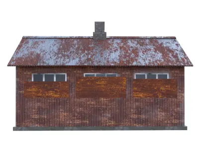 Abandoned Warehouse Low-poly 3D model