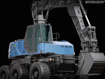 Wheeled Excavator 3D model