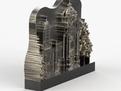 Dominican Cathedral in Lviv relief 3D print model