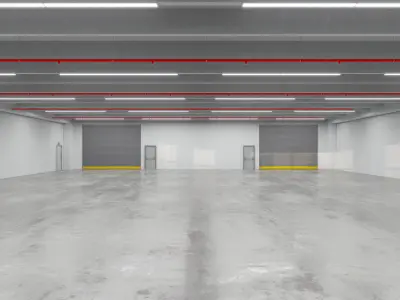 Industrial Hall Interior 7 S Low-poly 3D model