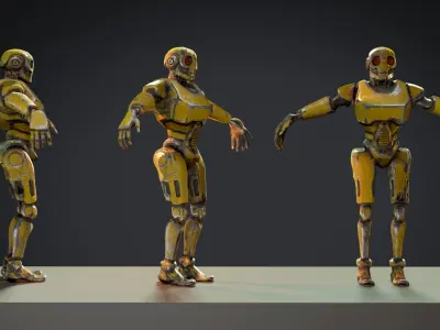 Post-Apocalyptic Service Bot - 4k texture Low-poly 3D model