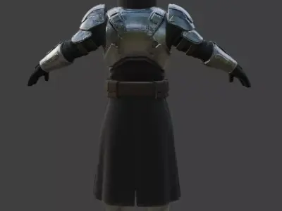 Futuristic Sci-Fi Armored Soldier 3D Model Low-poly 3D model