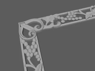 mirror ornate gold frame 3D model 3