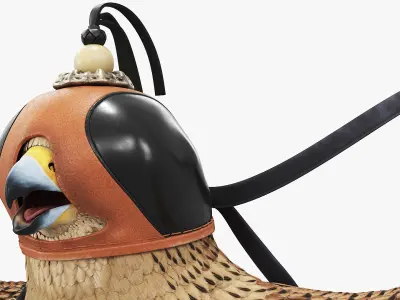  Hunting Falcon with Traditional Falconry Hood Brown 