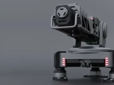 Sci-fi Turret - Cannon 3D model
