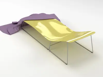 Viteo Slim Line Sun Lounger with Towel 3D model