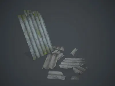 Old Slate PBR Game Ready Low-poly 3D model