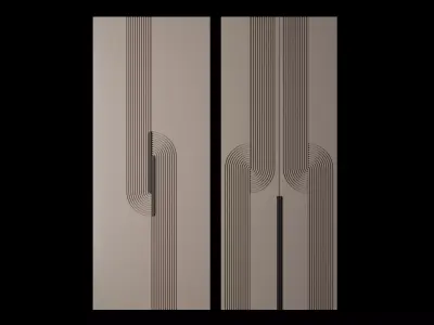 CNC Door Design  Modern Bedroom Panel 3D model