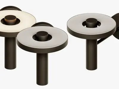 Wall Light Bead Uplight Black Tonone 3D model
