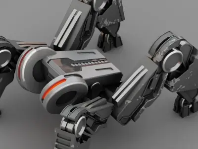 Spider Robot rigged- -animated 3D model