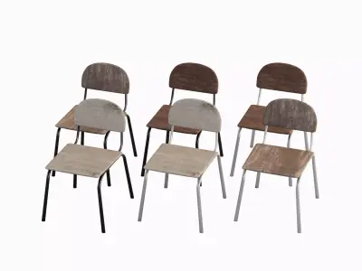 Simple Chair Set  3D model