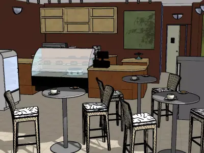 Bakery Cafe Interior 3D model