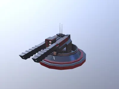 Sci Fi Hyper Turret  Low-poly 3D model