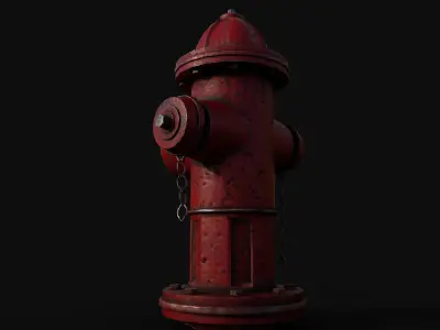 Fire Hydrant Low-poly 3D model