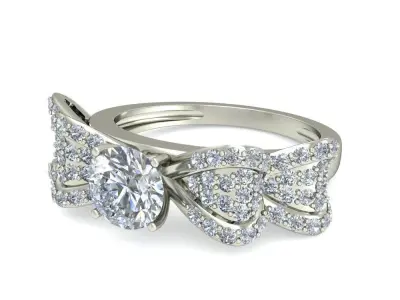 Women Wedding Engagement Ring 3D print model 19