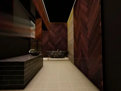 Modern Bathroom Scene 3D model