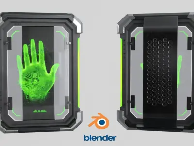 Sci-Fi Digital Hand Scanner v2 Low-poly 3D model