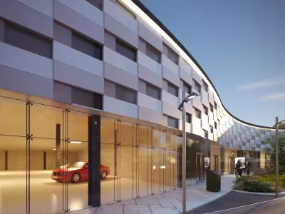 The modern plaza shopping mall 3D scene 3D model