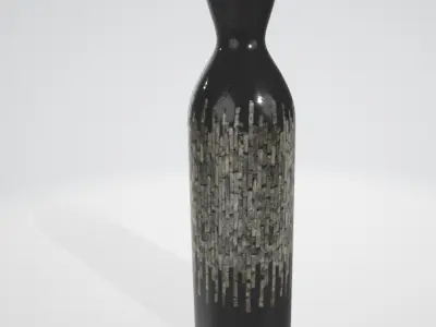  Mother of Pearl Inlay Lacquer Tall Floor Vase Handcrafted 3D model