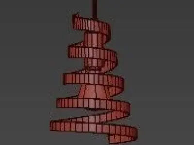 Serpentine spiral hanging lamp 3D model