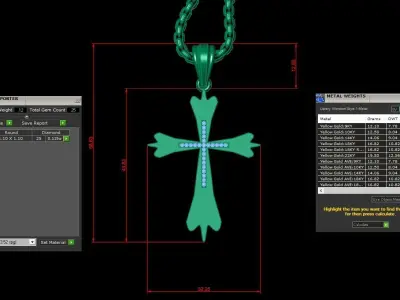 Cross Light Gold 3CP015 3DM STL 3D model