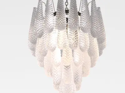Italian Murano Petals Chandelier 3D model